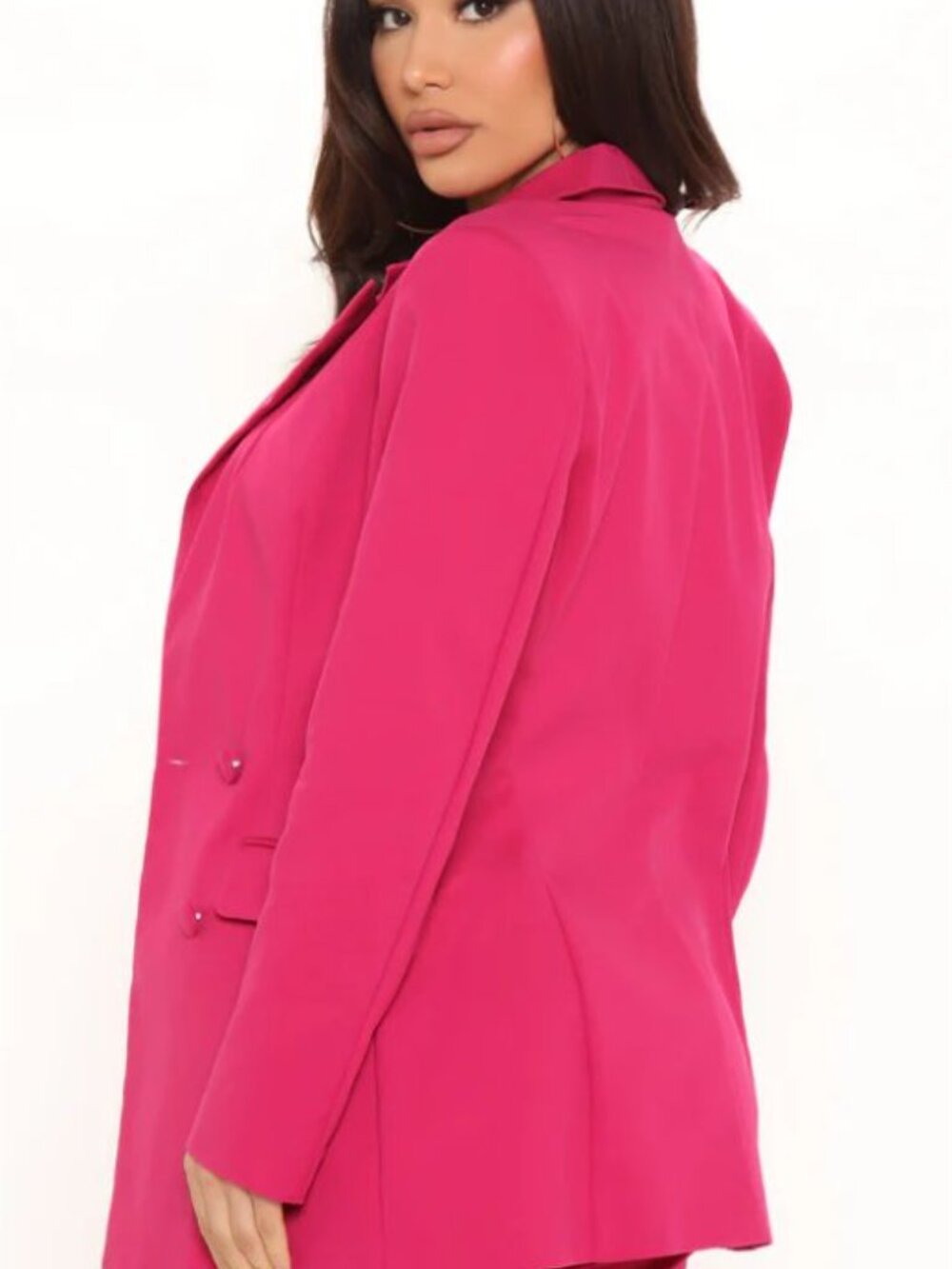 Fashion Nova DARK MAGENTA DOUBLE BREASTED Blazer & Pants Suit NEW WITH TAG L - Picture 5 of 17